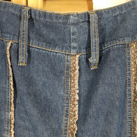 Kitsch Maxi Boho Denim Jean Frayed Fringe Hem Skirt - Picture 12 of 12
